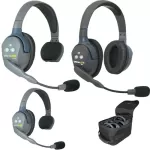 Eartec UltraLITE 3-Person Full-Duplex Wireless Intercom with 2 Single-Ear & 1 Dual-Ear Headsets 1.9 GHz USA