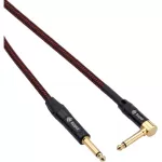 Kopul Premium Instrument Cable 1 4 Male Right-Angle to 1 4 Male with Braided Fabric Jacket 1.5