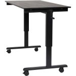 Luxor 60 Crank Adjustable Stand-Up Desk Black Oak Desk Black Frame