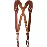 RL Handcrafts Clydesdale Pro Dual Leather Camera Harness Large Tan