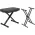 Auray X-Style Piano Bench & Double X-Style Adjustable Keyboard Stand Kit